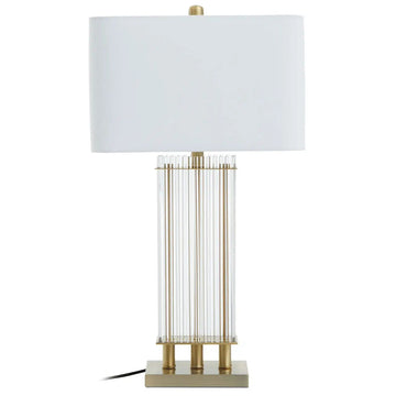 Emana Clear Glass Gold Base Table Lamp