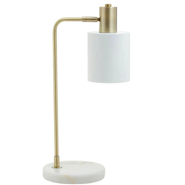 Lawton White & Brass Desk Lamp