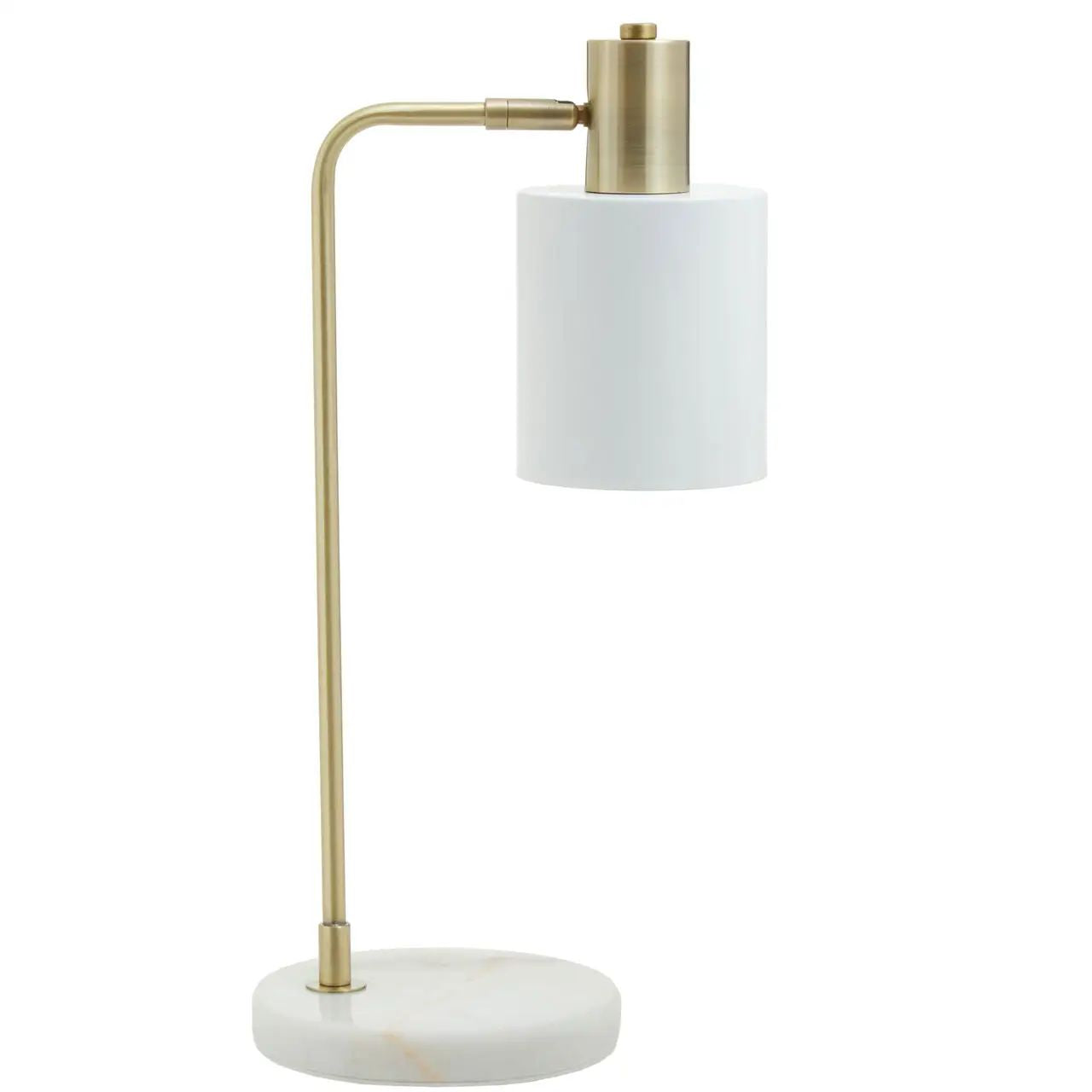 Lawton White & Brass Desk Lamp