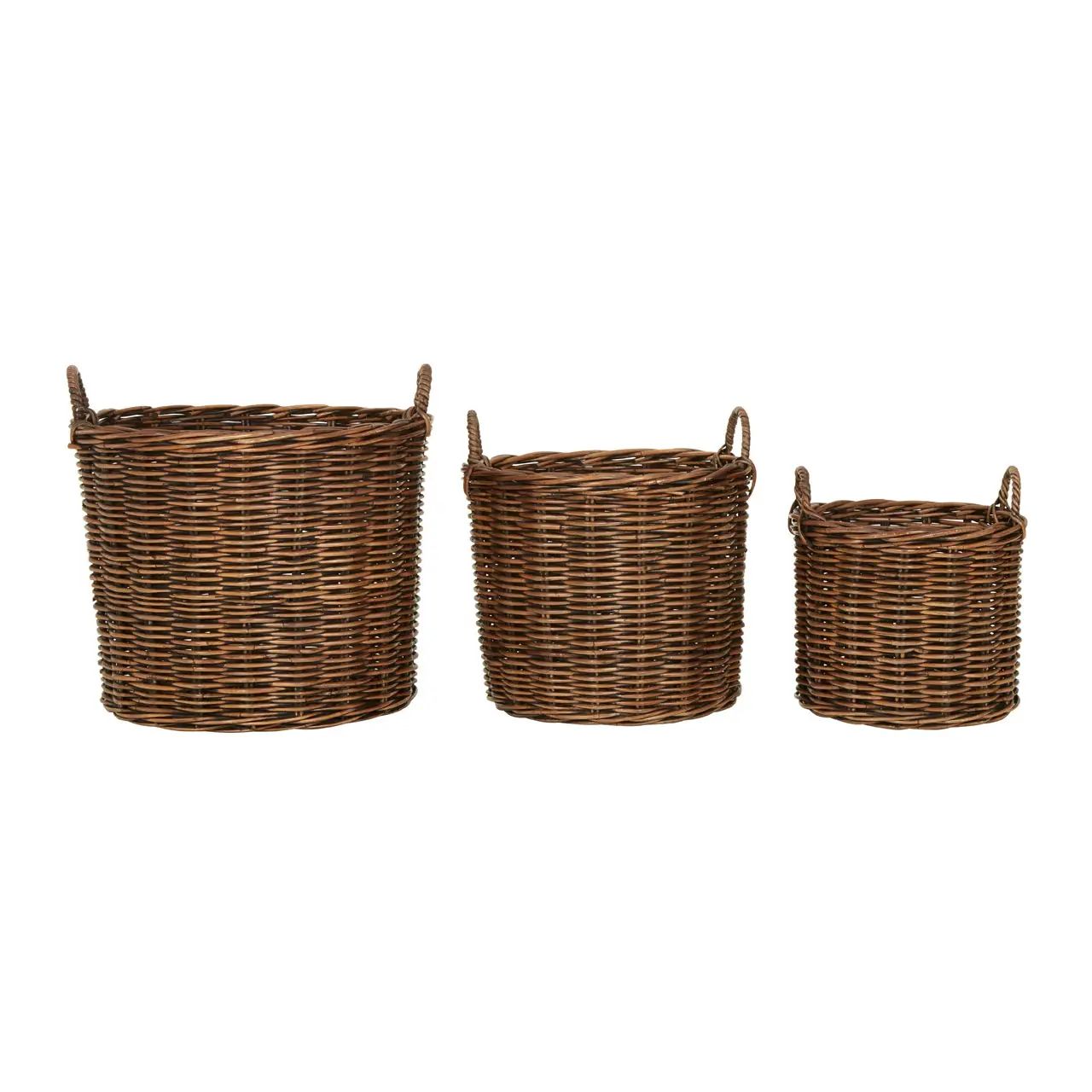 Argonta 3Pc Brown Natural Rattan Baskets