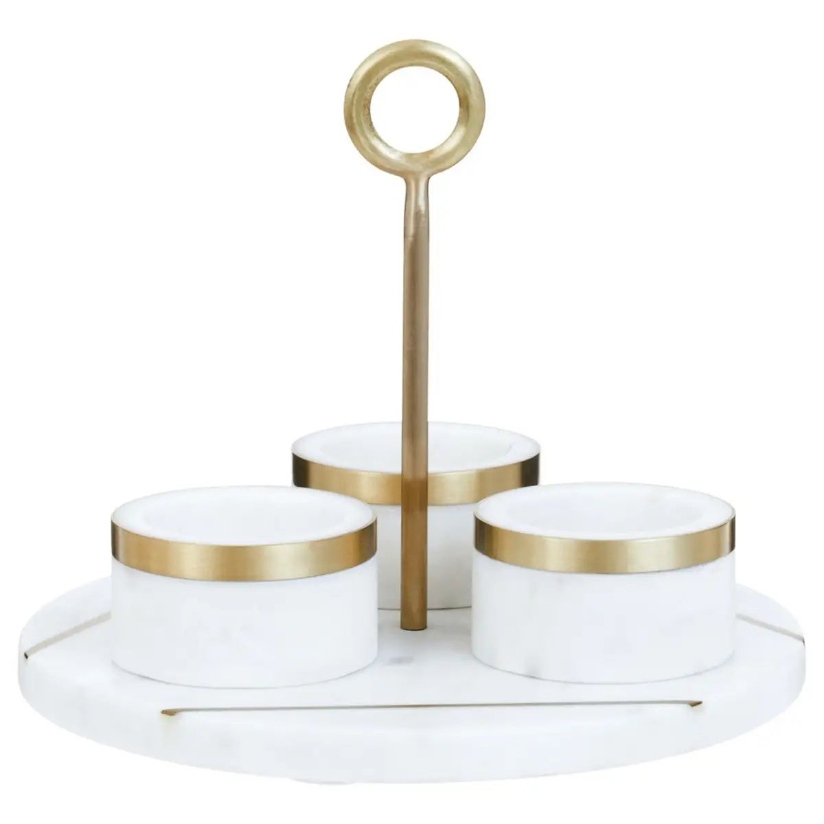 Amari Condiment Set with White Slate Tray