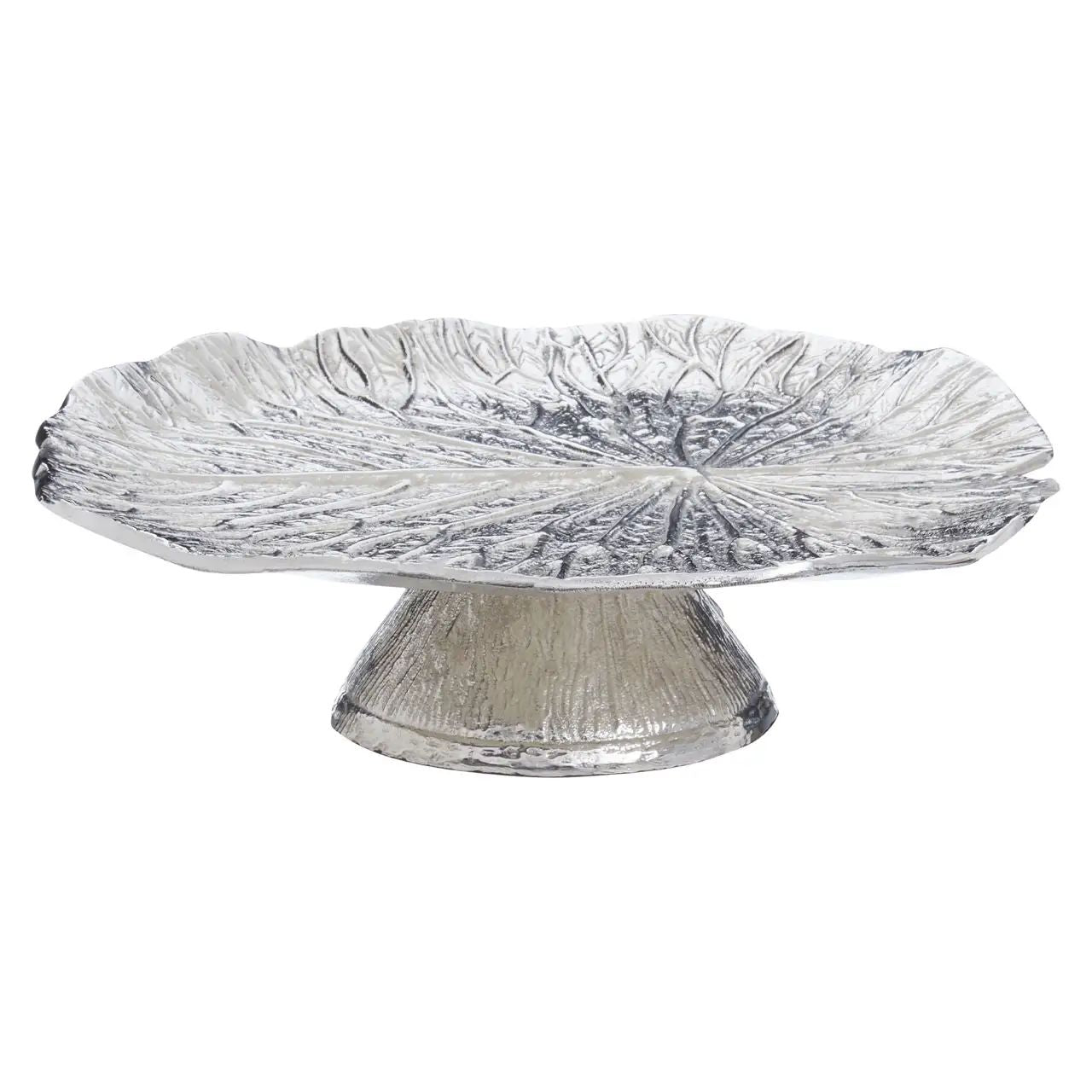 Almos Silver Finish Aluminium Lotus Leaf Cake Stand