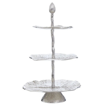 Almos 3 Tier Silver Cake Stand