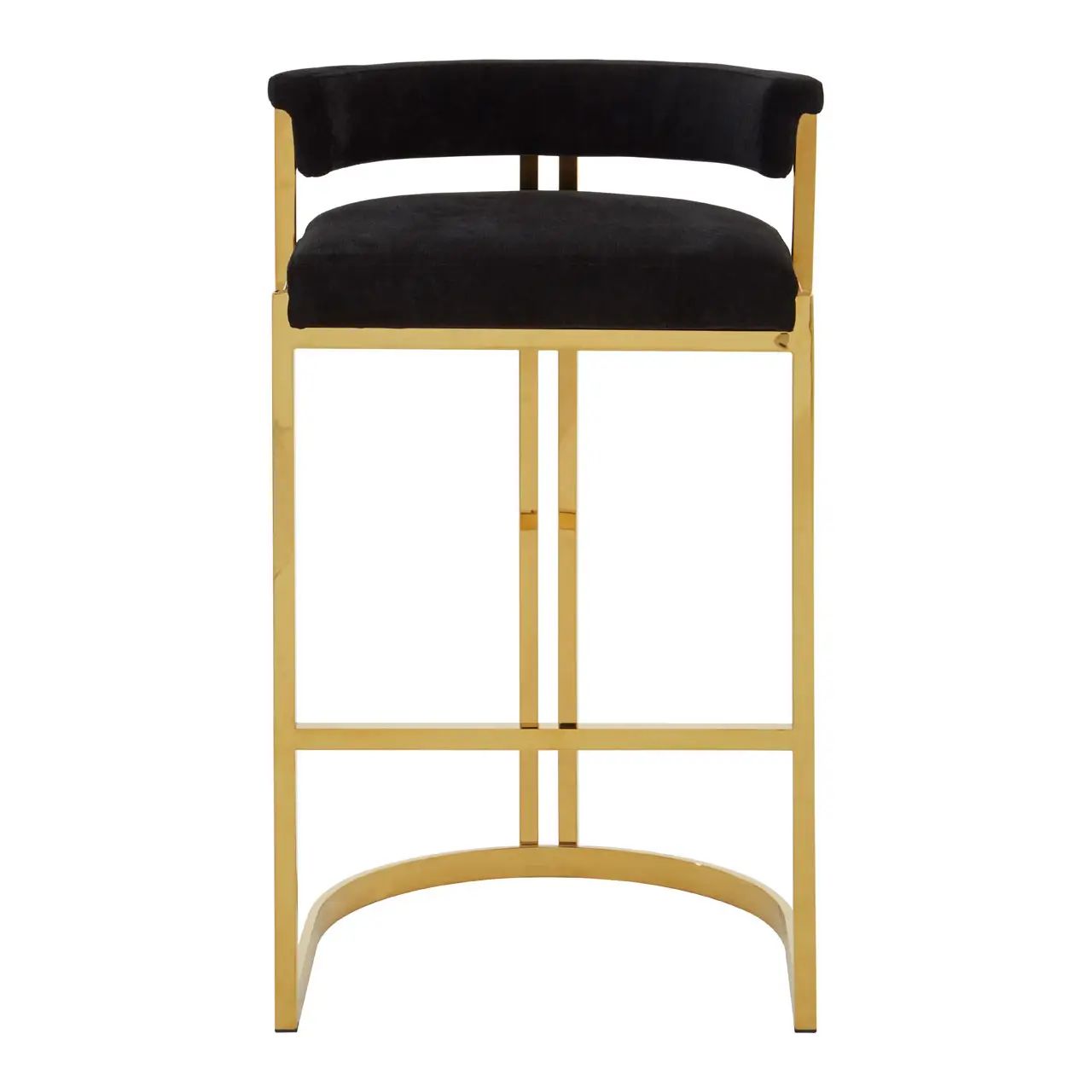 Dermont Gold & Black Velvet Bar Stool