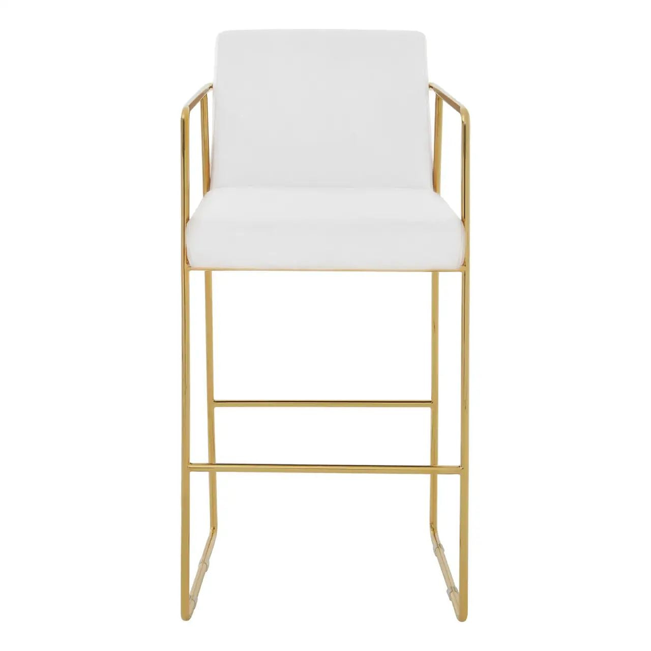 Dermont Gold & Mink Velvet Bar Stool