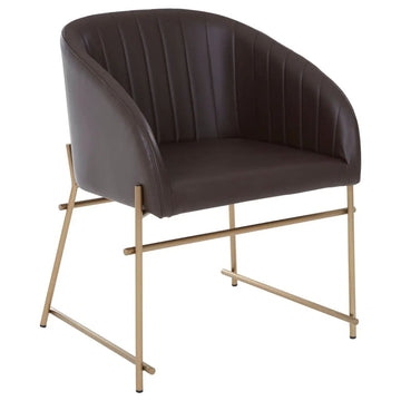 Deltia Brown & Brass Finish Dining Chair