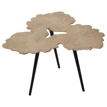 Lustrous Large Aluminum Ginkgo Side Table