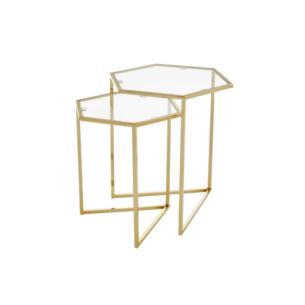 Herman 2pc Gold Finish Steel Tables