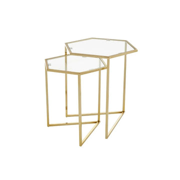 Herman 2pc Gold Finish Steel Tables