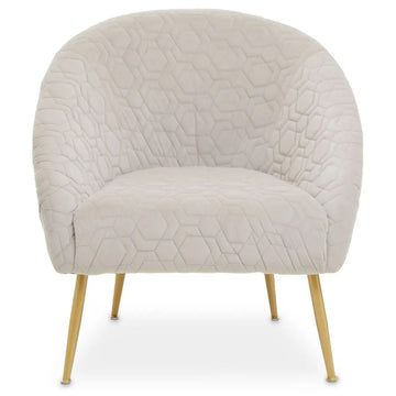 Rania Beige Velvet & Gold Occasional Chair