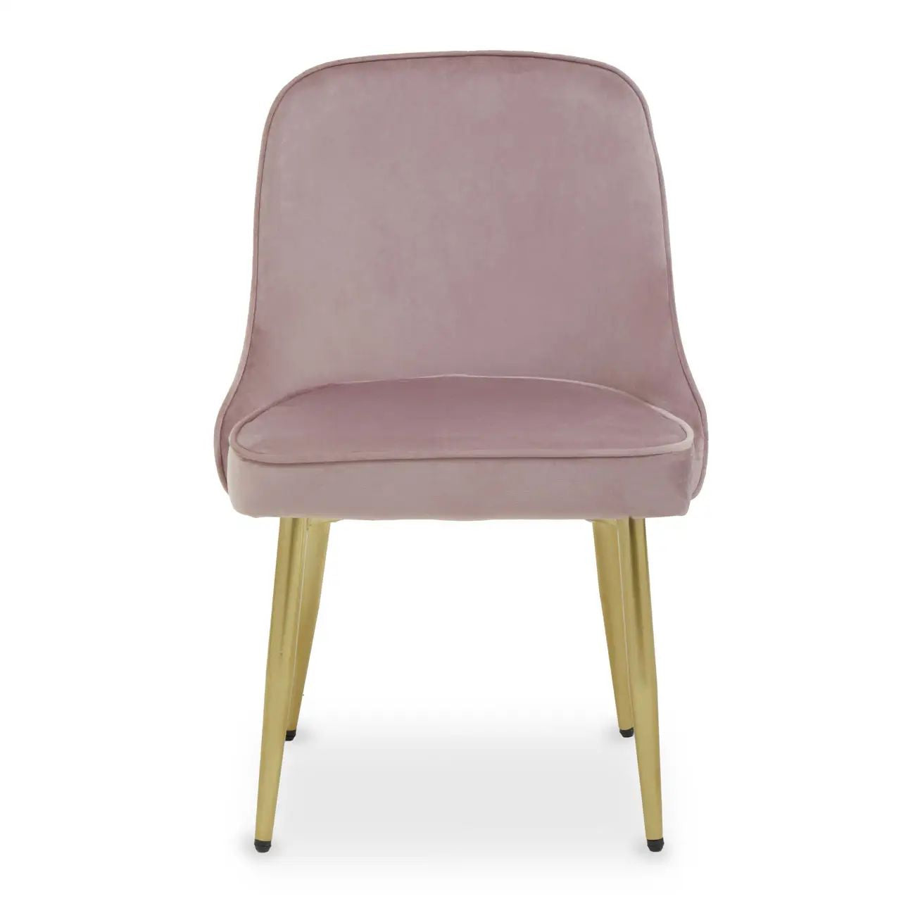 Vemi Dusky Pink Velvet & Gold Dining Chair