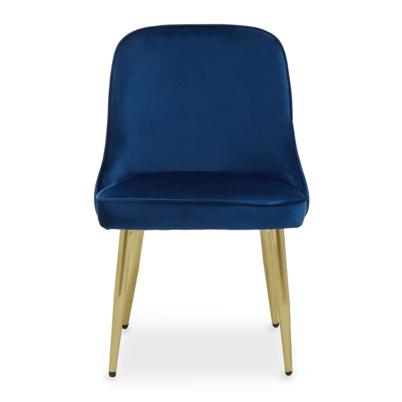 Vemi Midnight Blue Velvet & Gold Dining Chair