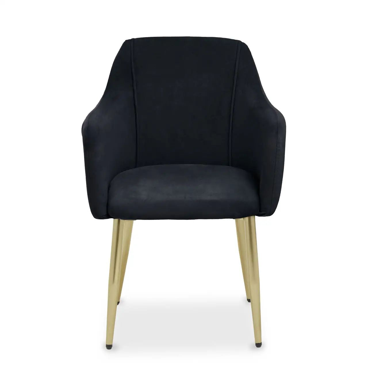 Marcy Black Velvet & Gold Dining Chair