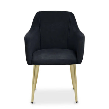 Marcy Black Velvet & Gold Dining Chair