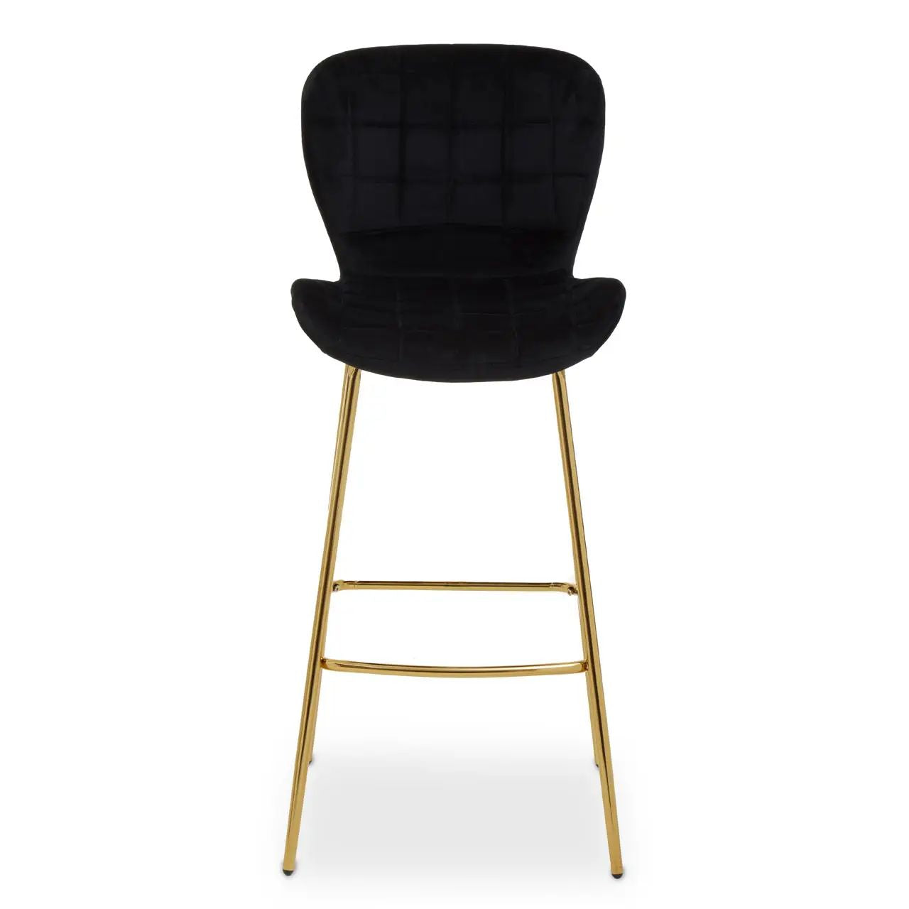 Barton Black Velvet & Gold Bar Chair