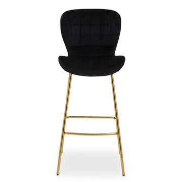 6Pcs Barton Black Velvet & Gold Bar Chairs