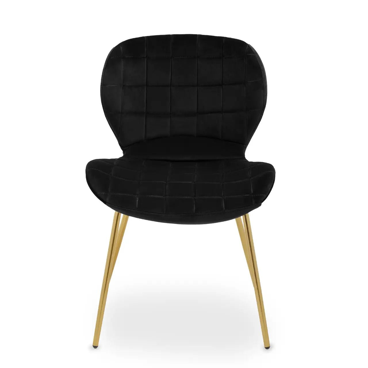 Barton Black Velvet & Gold Dining Chair