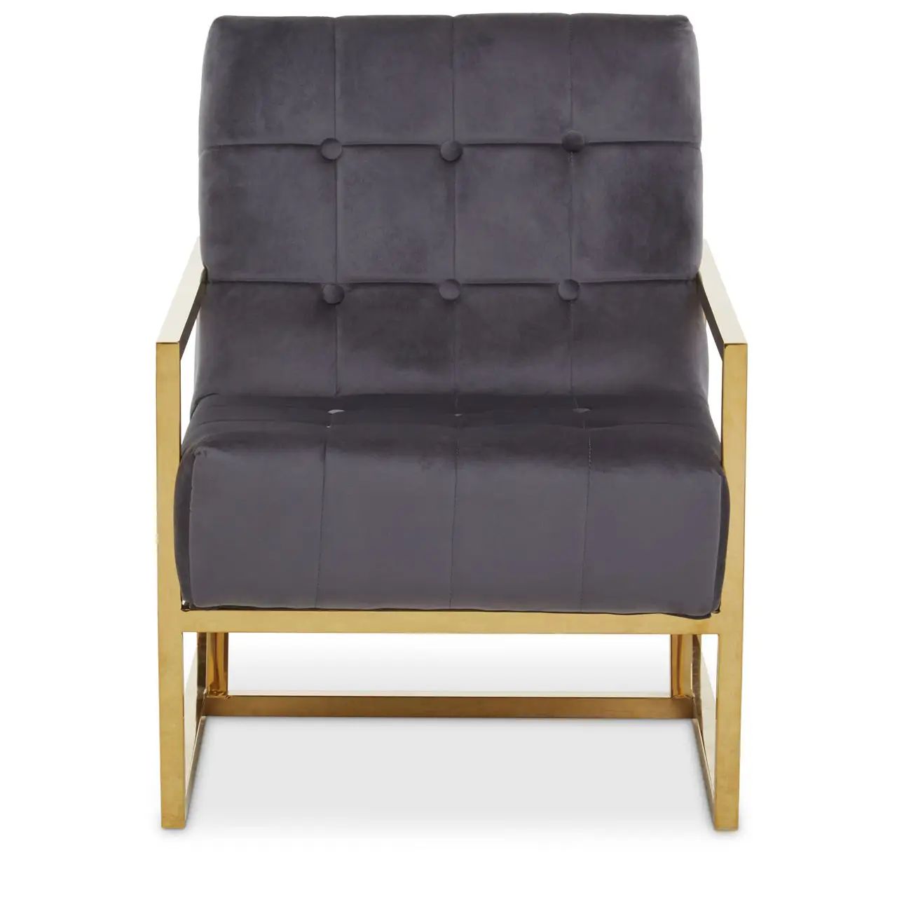 Dana Grey Velvet & Gold Chair