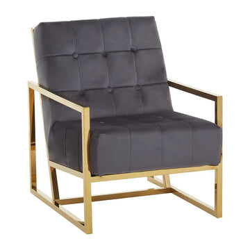 Dana Grey Velvet & Gold Chair