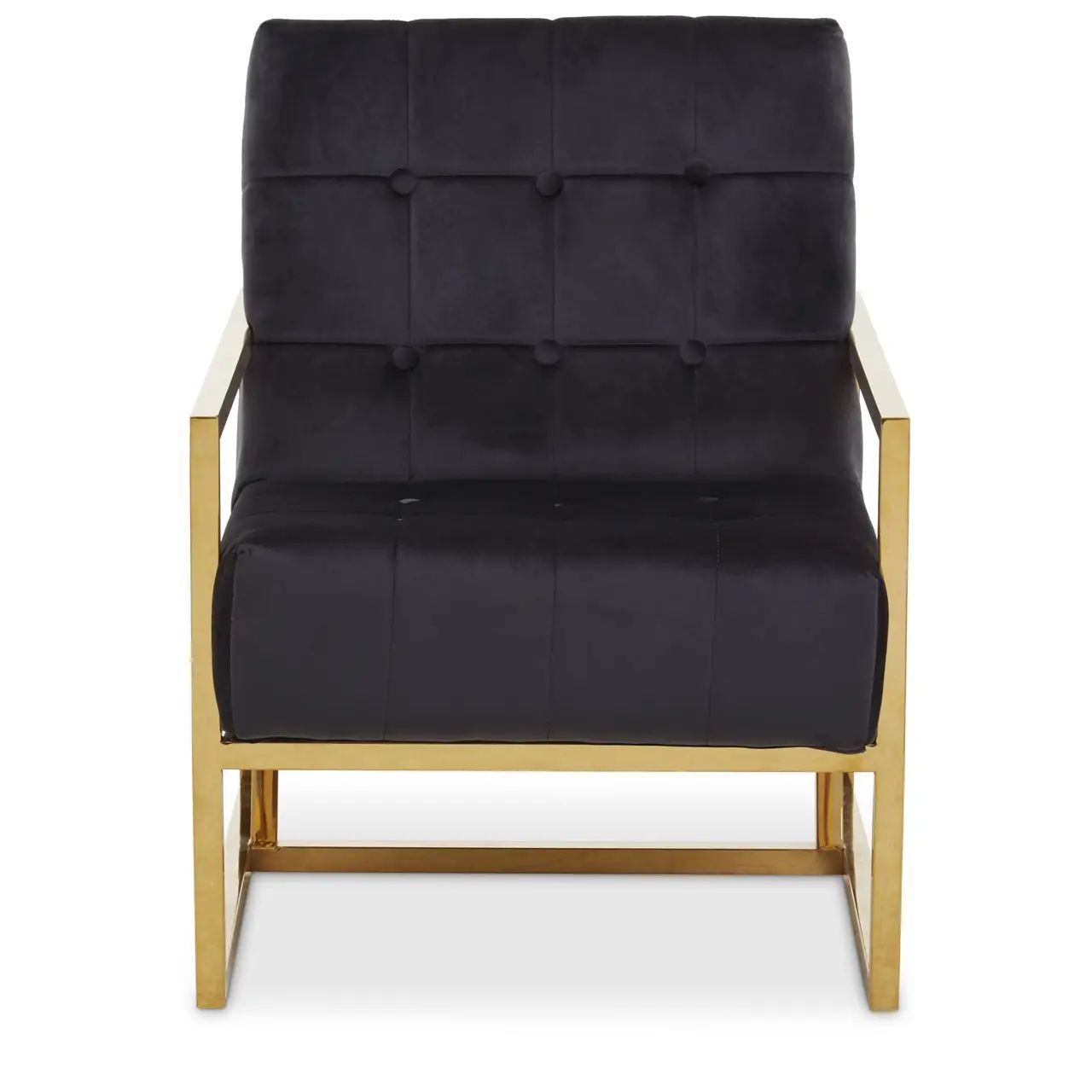 Dana Black Velvet & Gold Chair