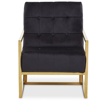 Dana Black Velvet & Gold Chair