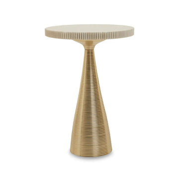 Martel Gold White Stone Side Table