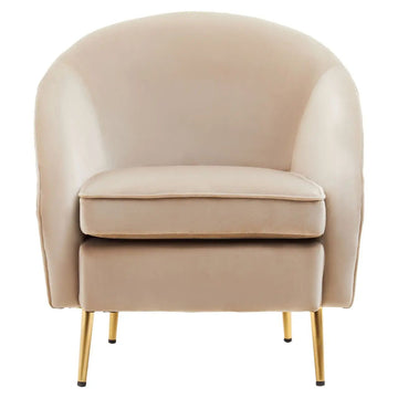 Valeen Mink Velvet & Gold Armchair