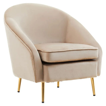 Valeen Mink Velvet & Gold Armchair