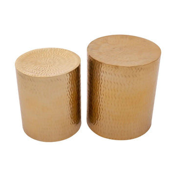 Templix 2Pcs Gold Finish Iron Stools