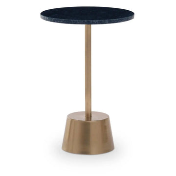Templix Black Round Marble Top Side Table
