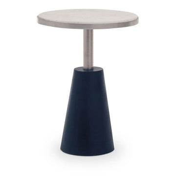 Templix Round Marble Top Conical Base Side Table