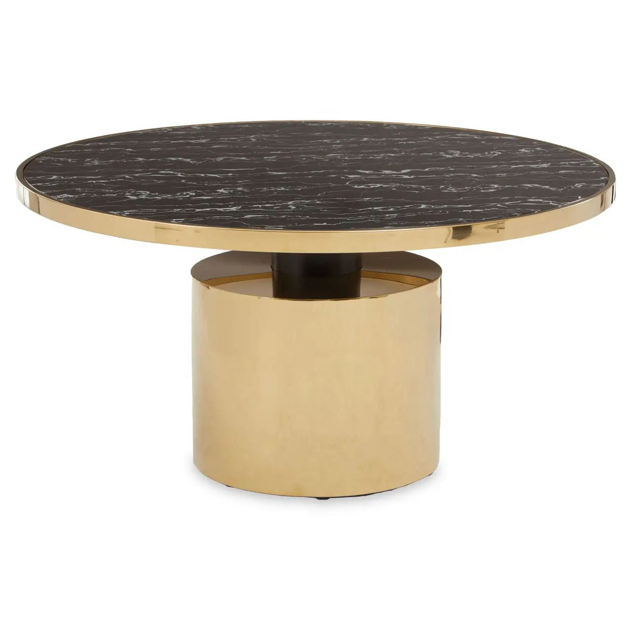 Oris Black Marble Top Gold Base Coffee Table