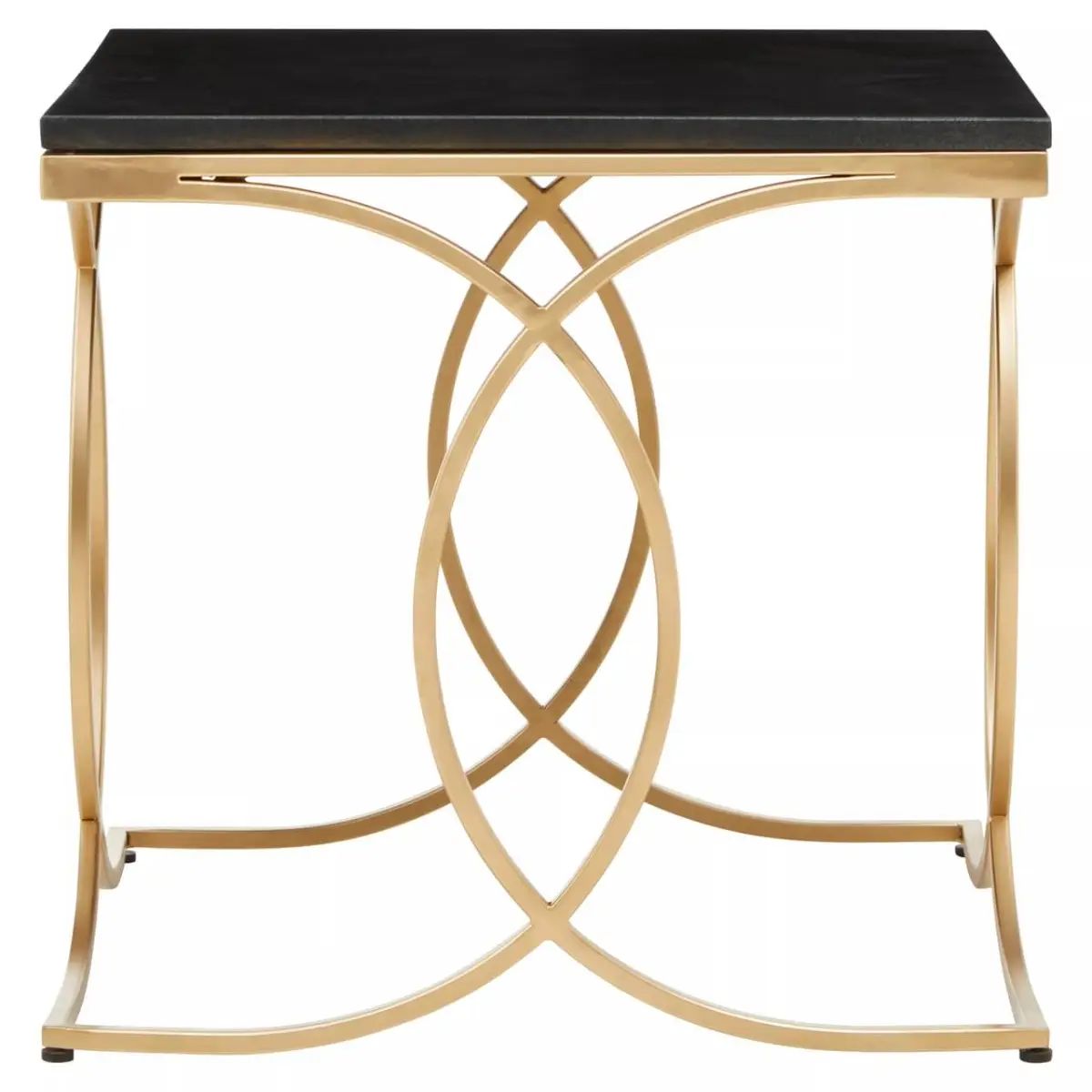 Zia Black & Gold Stainless Steel Side Table