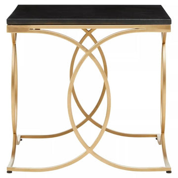 Zia Black & Gold Stainless Steel Side Table