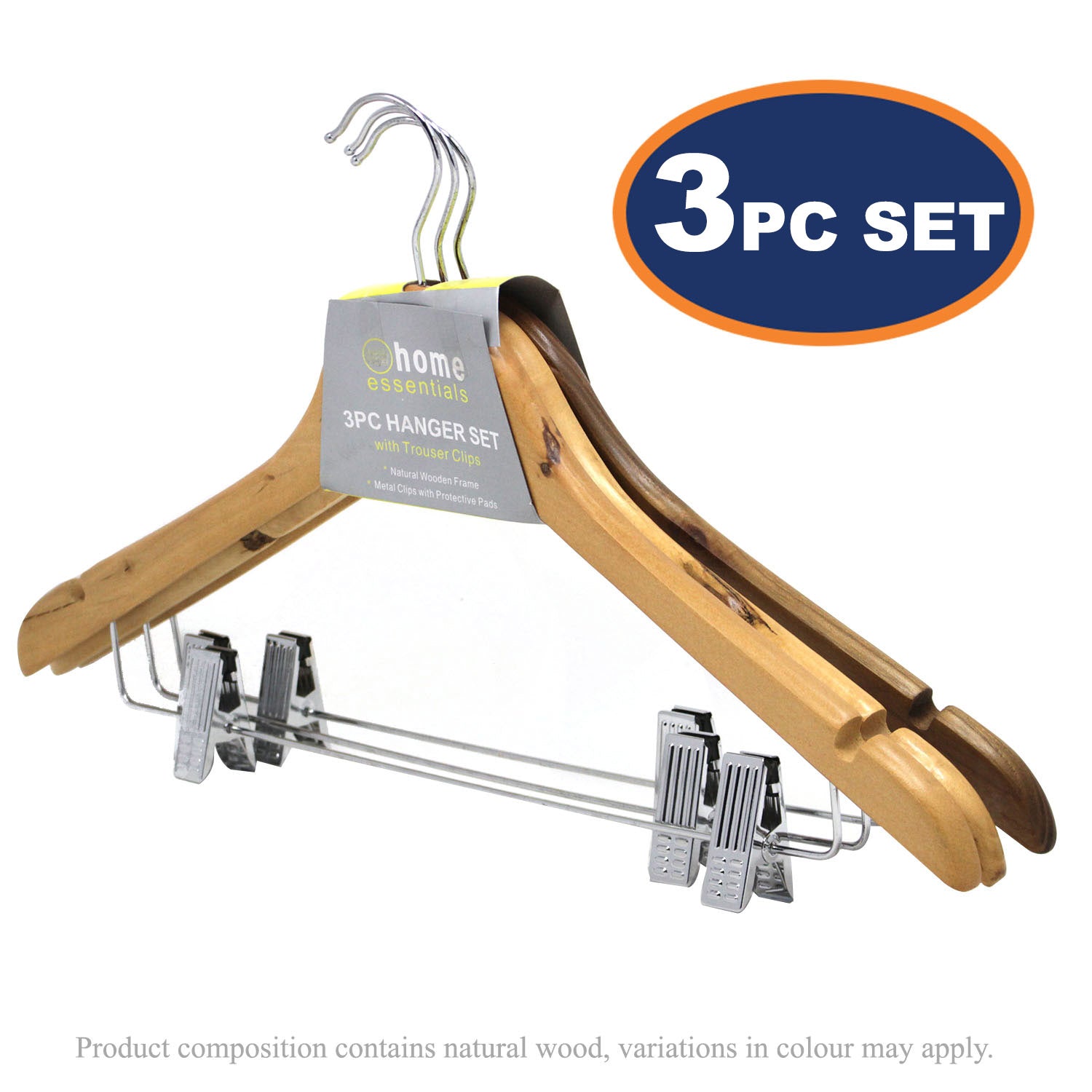 3Pcs Wooden Clothes Hanger