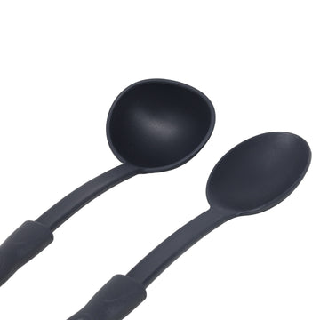 5-Piece Matte Black Stainless Steel Non-Stick Cooking Utensils Set