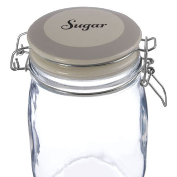 Grocer Sugar Storage Jar Ceramic Lid 1 Litre