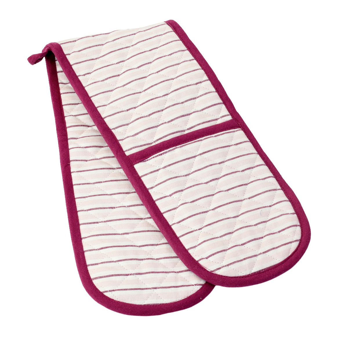 Multi Striped Double Oven Gloves 100% Cotton, Purple
