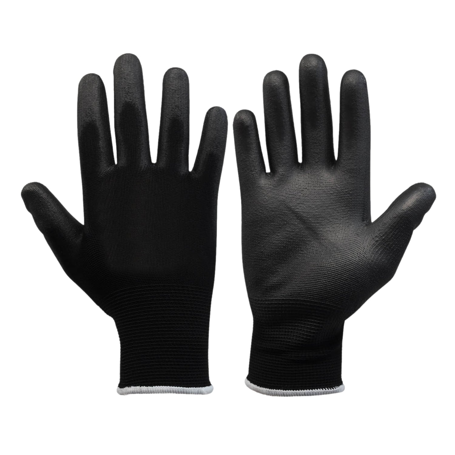 Small Black Non-Slip PU Palm Coated Work Gloves