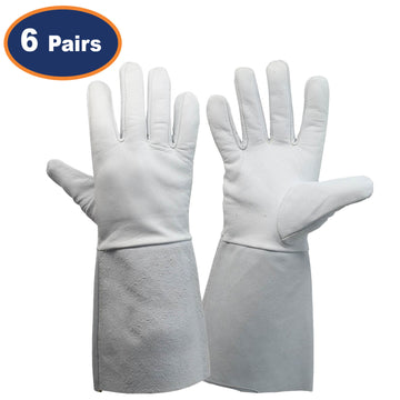 6Pairs 2XL Grey Premium Tig Welding Gauntlets