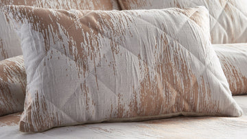 Jacquard Quartz Filled Boudoir Cushion - Rose Gold