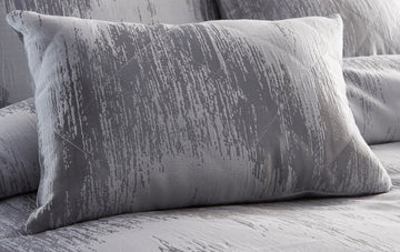 Jacquard Quartz Filled Boudoir Cushion - Silver Grey