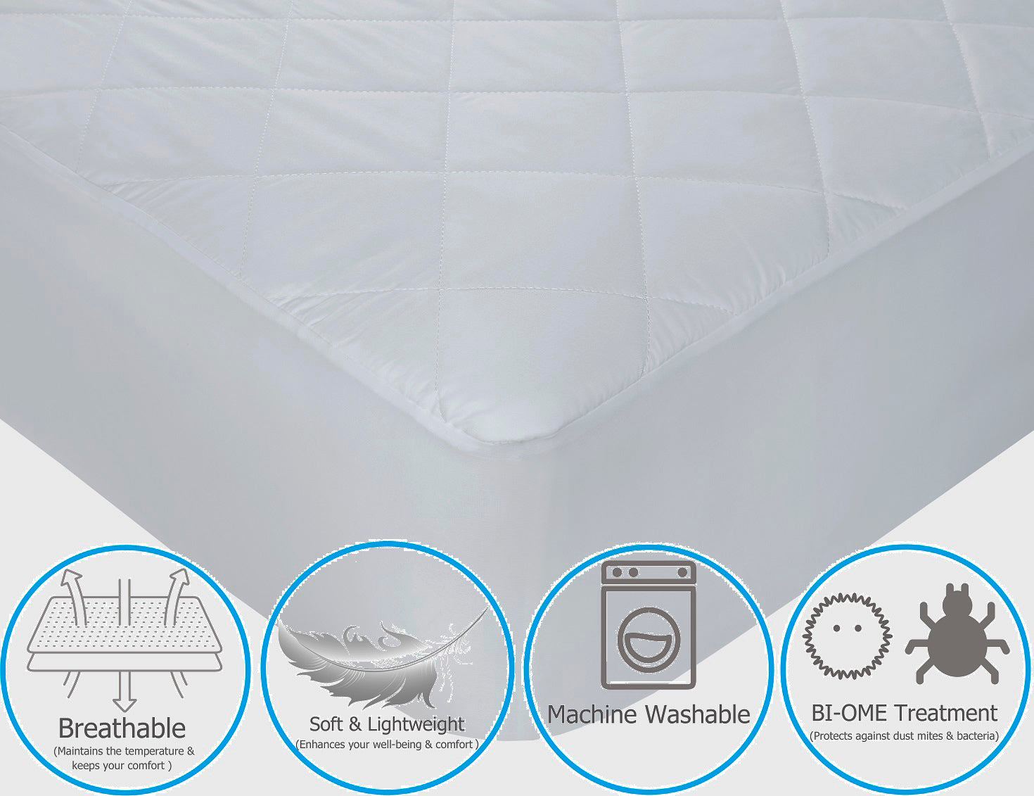 Luxury Quilted Single Bed Mattress Protector