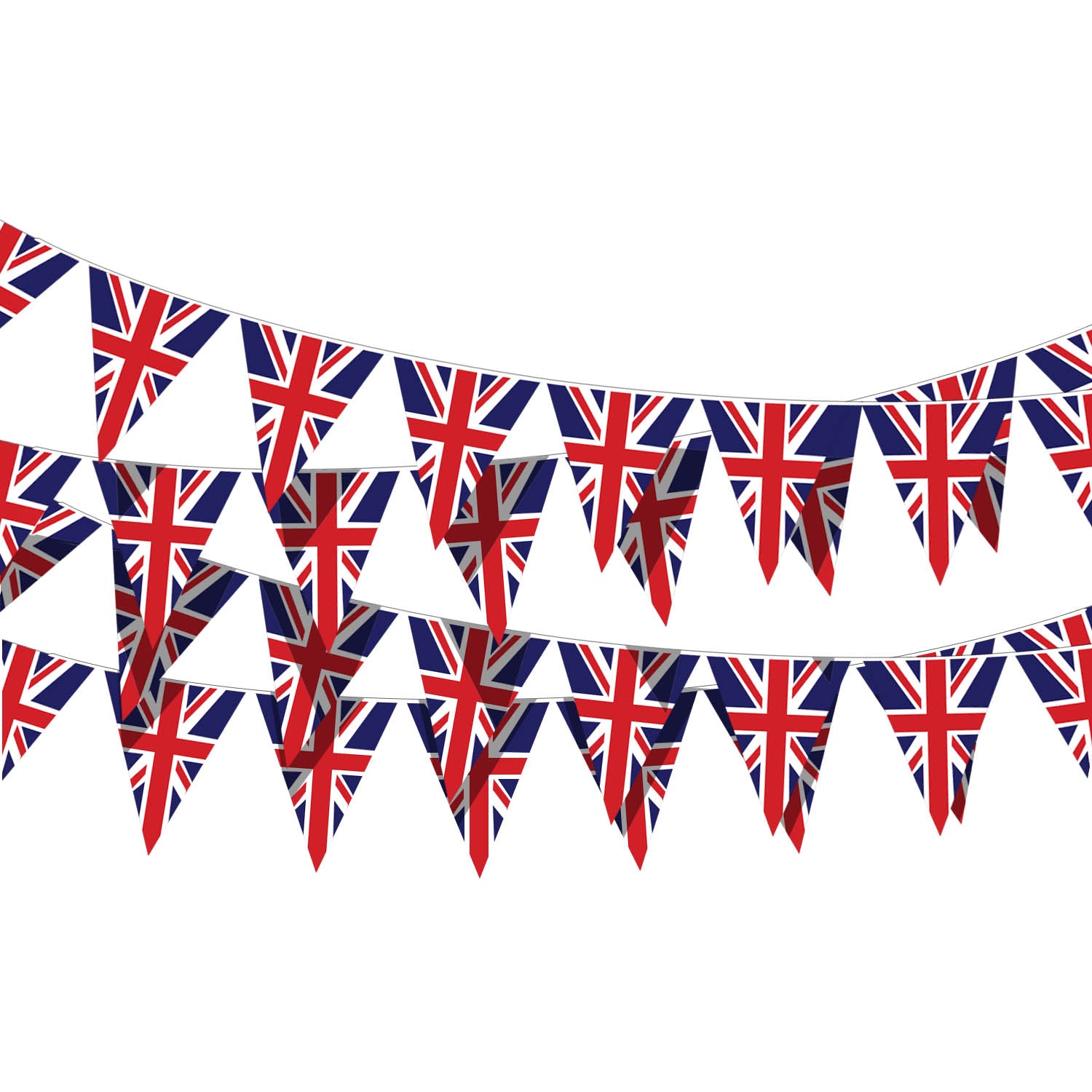 10Pcs Union Jack Bunting Triangle Banner Flags 3M
