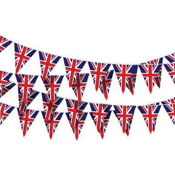 10Pcs Union Jack Bunting Triangle Banner Flags 3M