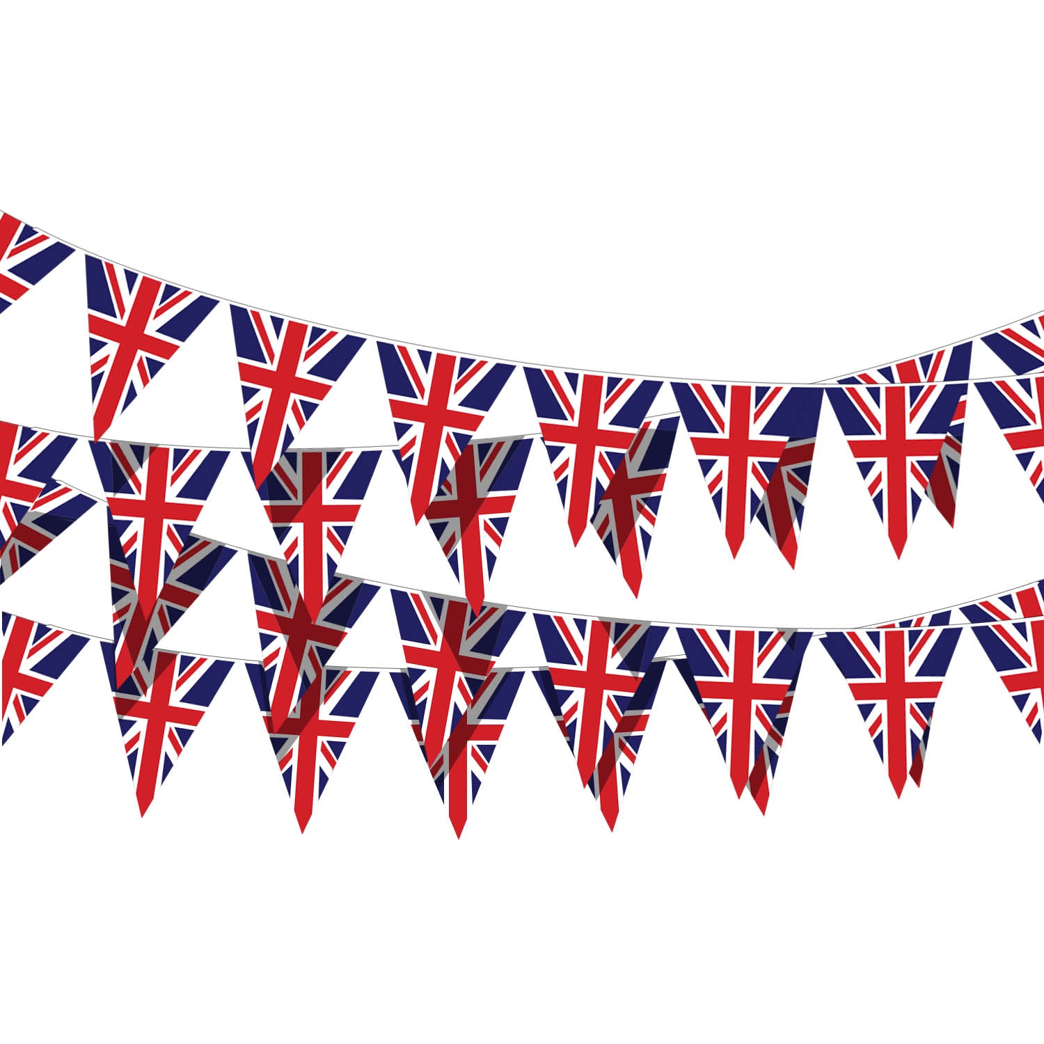 25Pcs Union Jack Bunting Triangle Banner Flags 7M