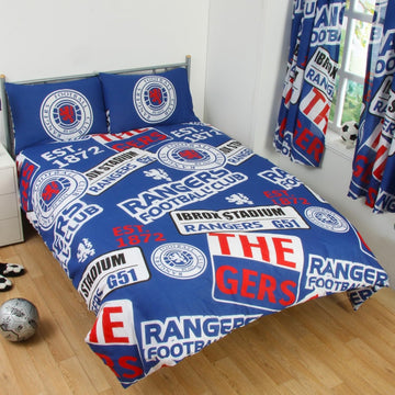 Rangers Football Club RFC Patch Duvet Cover Set, Double, Blue