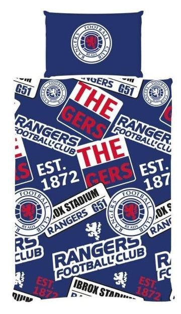 Rangers Football Club RFC Patch Duvet Cover Set, Single, Blue