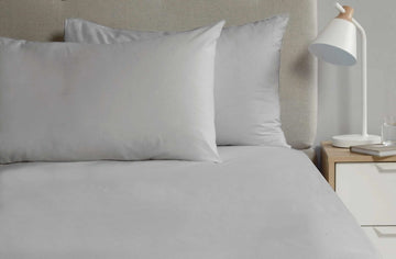 2 x Percale Housewife Pillow Cases Silver Grey