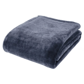 Catherine Lansfield Jumbo Raschel Throw Velvet Touch, 200x240cm - Navy Blue